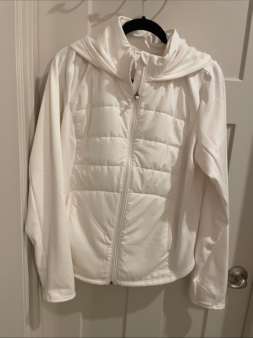 tek gear White Quilted Hooded Puffer Jacket